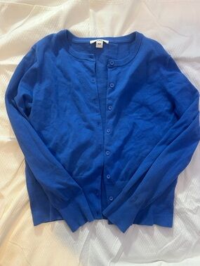 Anne Klein Sport Cobalt Blue Button-Front Cardigan